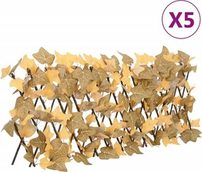 vidaXL 5 db narancssárga bővíthető műjuharlevélrács 180x30 cm