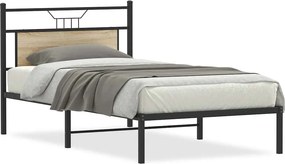 vidaXL ágykeret matrac nélkül Sonoma tölgy 107x203 cm Gépi fa