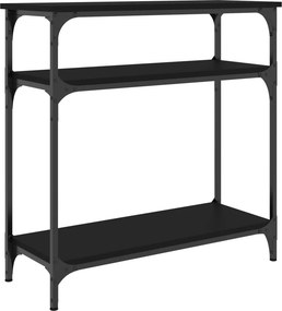 vidaXL fekete szerelt fa tálalóasztal 75x29x75 cm
