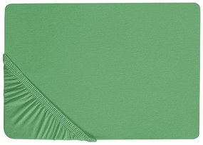 Zöld pamut gumis lepedő 90 x 200 cm JANB Beliani