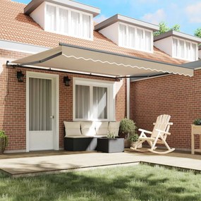 Behúzható napellenző Bézs 400 × 300 cm Poliészter és acél