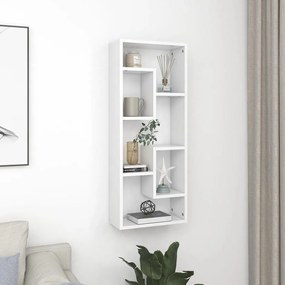 fehér szerelt fa fali polc 36 x 16 x 90 cm