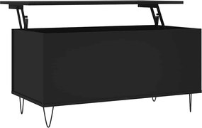 vidaXL fekete szerelt fa dohányzóasztal 90x44,5x45 cm