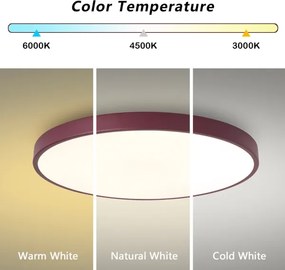 BRILAGI-LED Dimmelhető mennyezeti lámpatest POOL LED/60W/230V 3000-6000K 60 cm bordó+távirányító