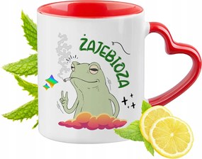 Vicces Piros Bögre Szív Alakú Füllel Ajándék