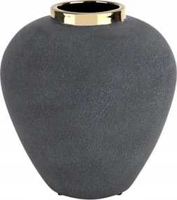 Kerámia váza 27 cm szürke-arany 179097, matt, elegáns dekoráció