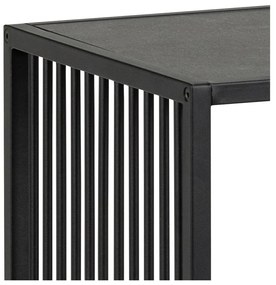 Fekete könyvespolc kő dekorral 120x83 cm Strington – Actona