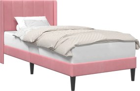 vidaXL Ágykeret fejtámlával Rózsaszín 80 x 200 cm Bársony
