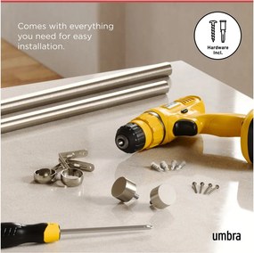 Rozsdamentes acél bővíthető függönykarnis 91 - 168 cm Cappa – Umbra