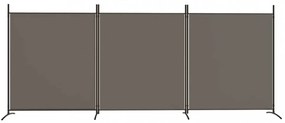 3 paneles antracitszürke szövet térelválasztó 525x180 cm