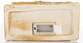 LED-es karácsonyi lámpás barna mézeskalács házikó kéményes havas tetővel asztali dekoráció 32x23x11cm