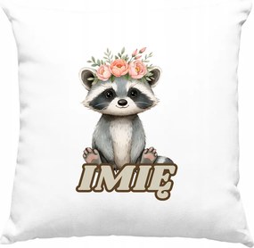 Gyerek párna Erdei mosómedve +Név fehér