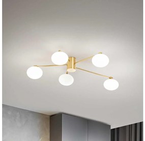 Ideal Lux - LED Felületre szerelhető csillár HERMES 5xG9/3W/230V átm. 90 cm arany