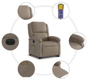 elektromos cappuccino műbőr felállást segítő masszázsfotel