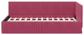 Sarokágy keret fejtámlával bordó 100 x 200 cm Bársony