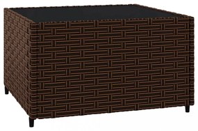 3 részes barna polyrattan kerti ülőgarnitúra párnával