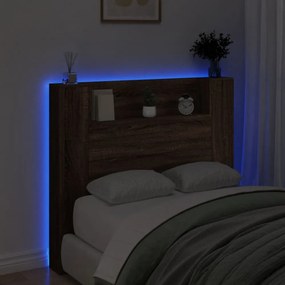 barna tölgy színű áthidalószekrény LED-ekkel 120x16,5x103,5 cm
