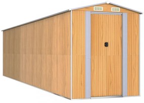 világosbarna horganyzott acél kerti fészer 192x772x223 cm
