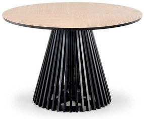 Asztal Houston 1338Tölgy, Fekete, 77cm, Közepes sűrűségű farostlemez, Természetes fa furnér, Fa, Laminált forgácslap