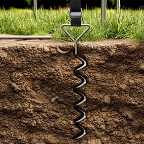 Földhorgony készlet, 4 db, 42,5x8,5cm, ezüst Monzana