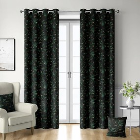 Velvet Függöny Átvezetőkkel Zöld 3D 145x300