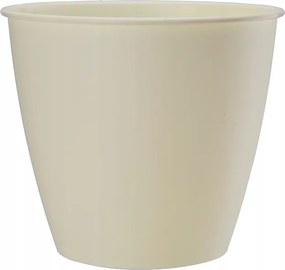 Krémszínű műanyag virágtartó 15 x 15 x 13,9 cm dekoratív