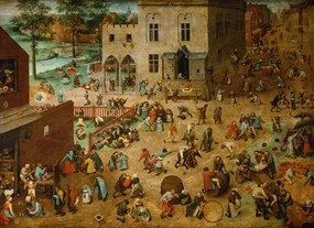 Reprodukció Children's Games, 1560, Pieter the Elder Bruegel