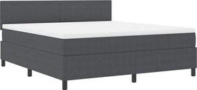 vidaXL Boxrugós ágy Sötétszürke és Fehér 180 x 200 cm Bársonyos szövet
