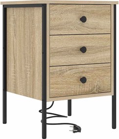 vidaXL Éjjeliszekrény fiókkal Sonoma tölgy 42 x 41 x 61 cm Faanyag