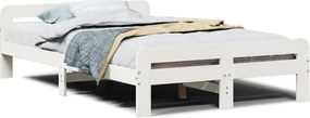 vidaXL fehér tömör fenyőfa ágy matrac nélkül 135 x 190 cm