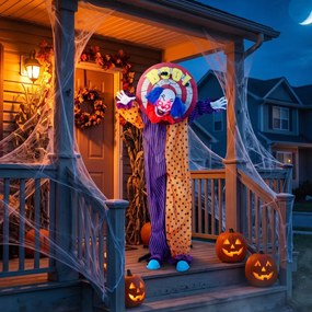 HOMCOM 167 cm-es életnagyságú animált halloweeni bohóc
