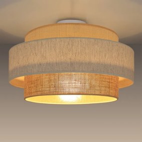 Mennyezeti lámpa BOHO 1xE27/60W/230V, átmérő 40 cm, fehér/juta