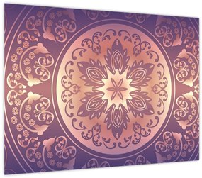 Kép - Mandala lila színátmeneten (70x50 cm)