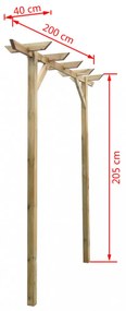 fa kerti pergola 205 x 40 x 203 cm