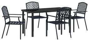 vidaXL Kert étkező szett 5 pcs Antracit Porszórt acél