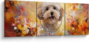 Kép - Boldog kutya (órával) (90x30 cm)