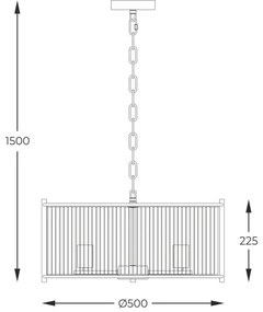 Zuma Line 2200131P-L - Csillár láncon MARMO 3xE27/40W/230V króm
