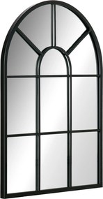 HOMCOM Fali Tükör 70 x 50 cm Ablak Tükör Fém Kerettel Dekoratív Fali Tükör Hálószobához Élet/Hálószobához, Fekete | Aosom