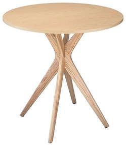 Kerek étkezőasztal kőrisfa dekoros asztallappal ø 90 cm Jubi – Ragaba