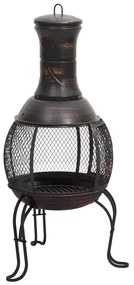 acél kerti tűzhely piszkavassal 39 x 39 x 90 cm