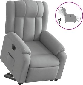 vidaXL elektromos felállást segítő világosszürke szövet dönthető fotel