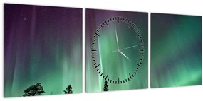 Északi fény képe (órával) (90x30 cm)