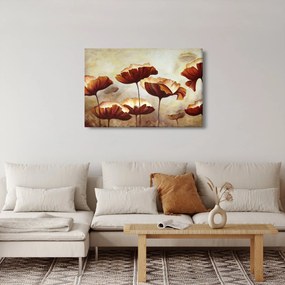 Piros virágok képe (90x60 cm)
