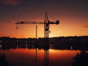 Poszter 80x60cm Alkonyat a daru felett