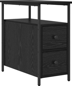 vidaXL Éjjeliszekrény fiókkal Musta tammi 30 x 60 x 60 cm Faanyag