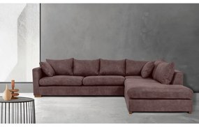 Sötétbarna bőrutánzat sarokkanapé (jobb oldali) Hamburg – Scandic