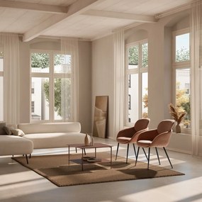 Terrakotta színű fém dohányzóasztal 70x73 cm Beatrix – MOME