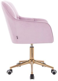 HR550K Halványlila modern velúr szék arany lábbal
