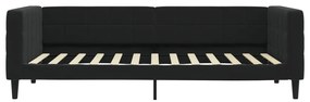 fekete kihúzható bársony heverő fiókkal 100 x 200 cm