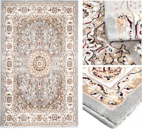 Nappali Szőnyeg Hagyományos Vintage Retro Nagy Divatos Minta 200x290cm Szürke